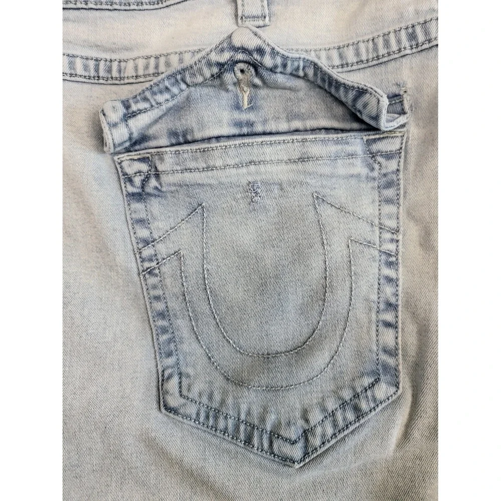 True Religion Ricky Relaxed Straight Jeans Mens‎ Size 46 Light Wash Flap Pocket